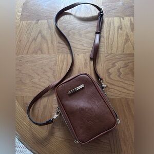 Poppy & Peonies Rambler Crossbody Cognac